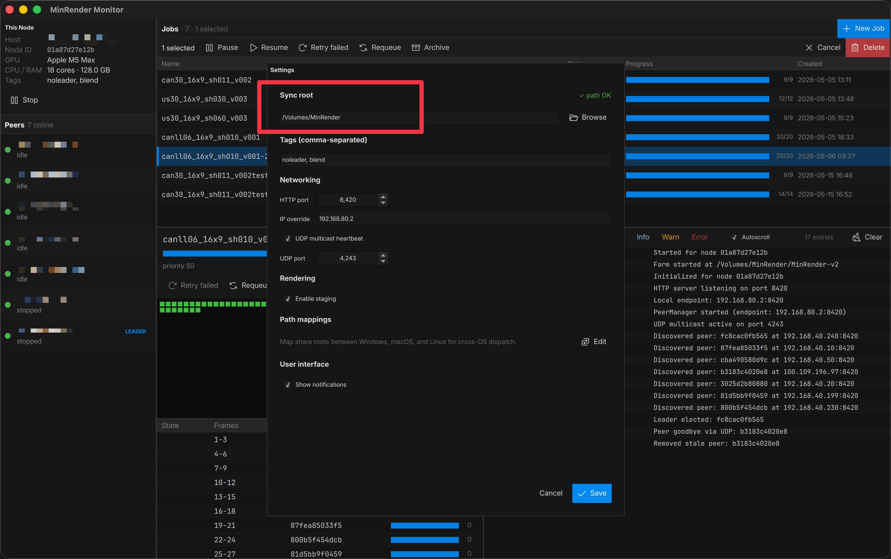 MinRender Settings